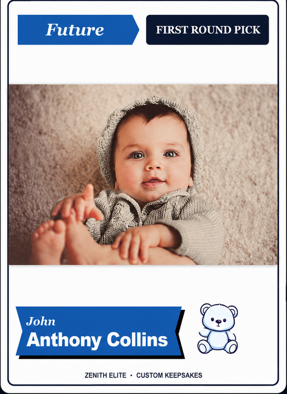 Sample Rookie baby announcement card